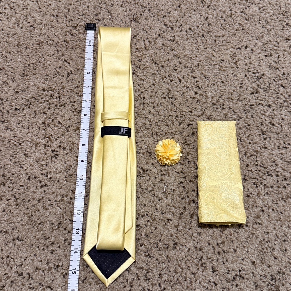 Light yellow tie set prom homecoming wedding - Picture 2 of 2